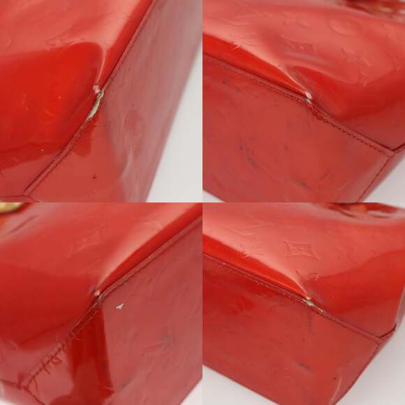 LOUIS VUITTON Monogram Vernis Reade PM Hand Bag Red Rouge M91088 - Picture 10 of 12
